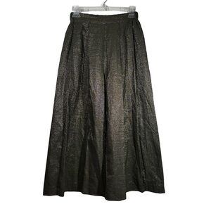 ZARA Elegant Olive Green and Gold Wide Leg Shimmery Pants XS